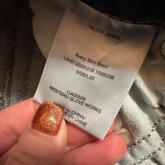 SILVER SLIM BOOTCUT JEANS - Picture 3 of 4